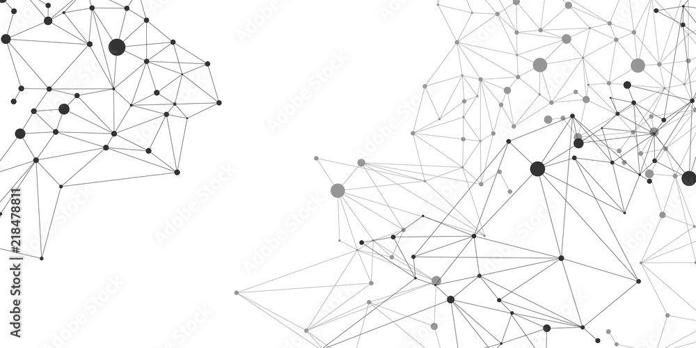 Aufkleber network connecting dot polygon background on isolated white background