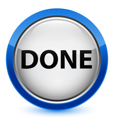 Done crystal blue round button