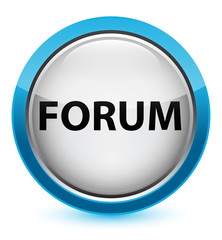 Forum crystal cyan blue round button