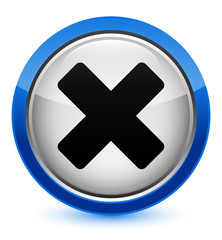 Obraz premium Cancel icon crystal blue round button