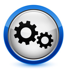 Process icon crystal blue round button