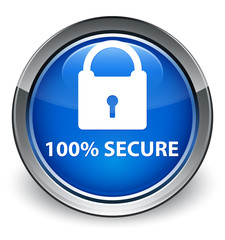 100% secure optimum blue round button