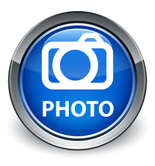 Photo (camera icon) optimum blue round button