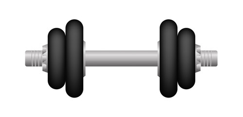 black dumbbell isolated on a white background vector