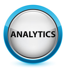 Analytics crystal cyan blue round button