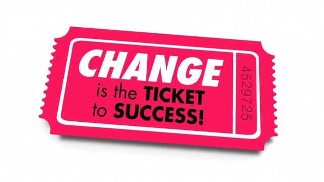 Change Ticket to Success Adapt Innovate Evolve 3d Animation