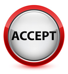 Accept crystal red round button