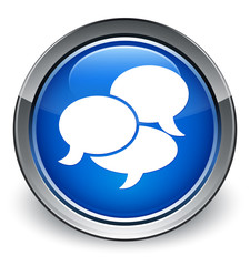 Comments icon optimum blue round button