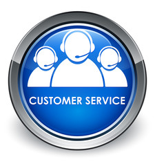 Customer service (team icon) optimum blue round button