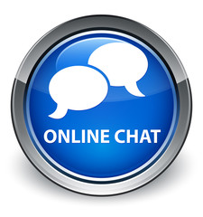 Online chat optimum blue round button