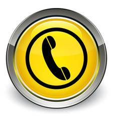 Phone icon optimum yellow round button