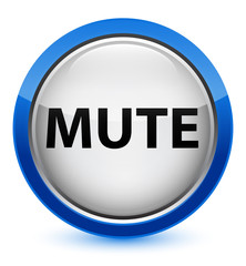 Mute crystal blue round button
