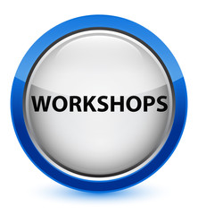 Workshops crystal blue round button