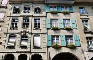 Repräsentative Hausfassaden, Bern, Schweiz