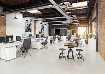 Fototapeta na wymiar modern loft office interior