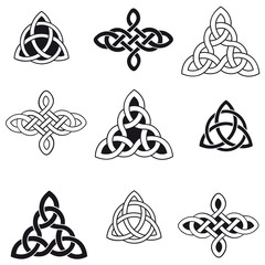 Obraz premium Kolekcja tatuaży z sylwetkami Celtic Knots