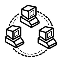 Computer network line icon