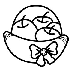 Fruit basket outline icon