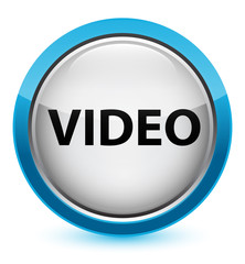 Video crystal cyan blue round button