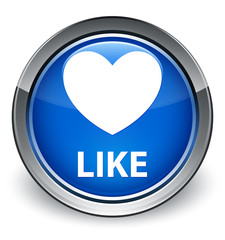 Like (heart icon) optimum blue round button