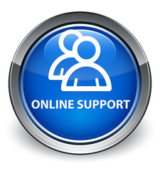 Online support (group icon) optimum blue round button