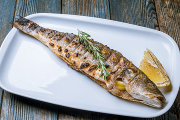 Fried sea bass