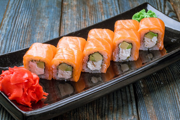 Philadelphia roll with salmon