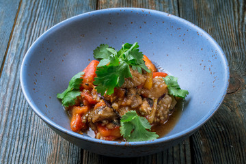 Salad of baked vegetables