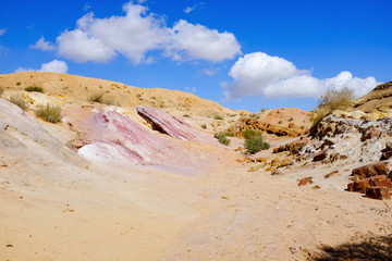 Scenic view of a canyon in Negev Desert . Israel