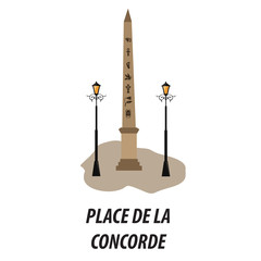 Fototapeta premium the illustration with the place de la concorde of Paris
