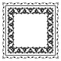 Square pattern with decorative outline elements of traditional
