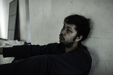 Men addicted with severe depression