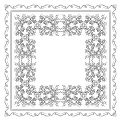Square pattern with decorative outline elements of traditional