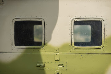 window of a military helicopter to use as a background