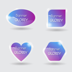 Set of vector banner glossy with color