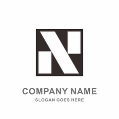 Monogram Letter N Geometric Square Architecture Interior Construction Business Company Stock Vector Logo Design Template