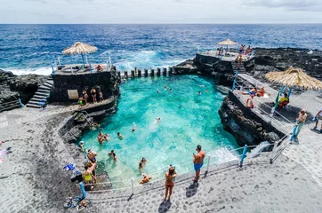 Garden poster Canary Islands Natural pool of Charco Azul in La Palma, Canary islands, Spain,