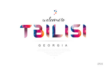 Welcome to tbilisi georgia card and letter design typography icon