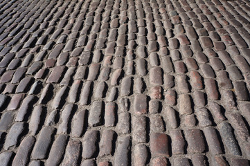 Ancient stone sett paving.