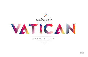 Welcome to vatican vatican city card and letter design typography icon