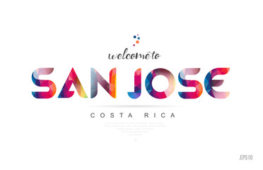 Welcome to san jose costa rica card and letter design typography icon