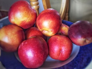 A bowl of fresh nectarines.