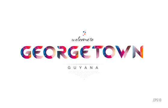 Welcome to georgetown guyana card and letter design typography icon