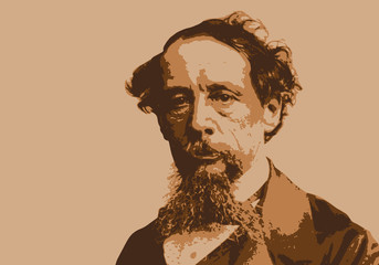Dickens - portrait - personnage - célèbre - écrivain - historique - romancier - britannique - anglais