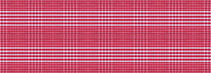 Red white checkered picnic tablecloth texture background, banner