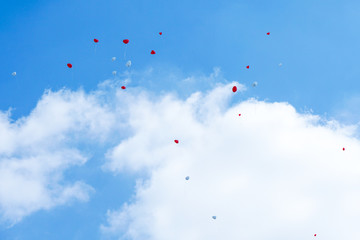 Herzballons auf dem weg zum Horizon