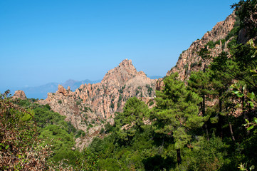 Rocky Mountains on the island of Corsica in France (region Calanche)