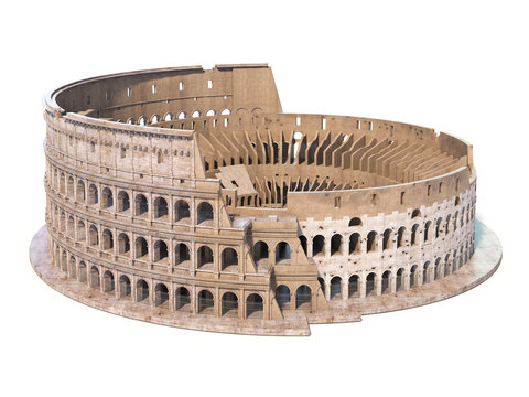 Fototapeta Colosseum, Coliseum isolated on white. Symbol of Rome and Italy,
