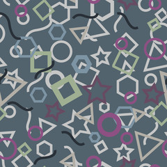 Seamless vector pattern with geometric shapes. Repeated elements can be used as a wallpaper or for some other usages