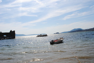 wooden boats on the sea